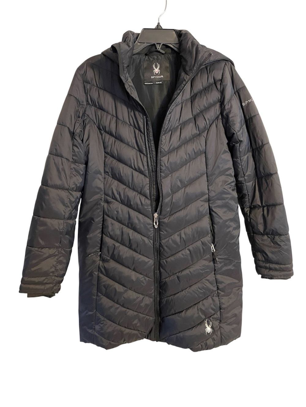 Spyder Boundless Women’s Small Black Long Hooded Puffer Coat – Like New